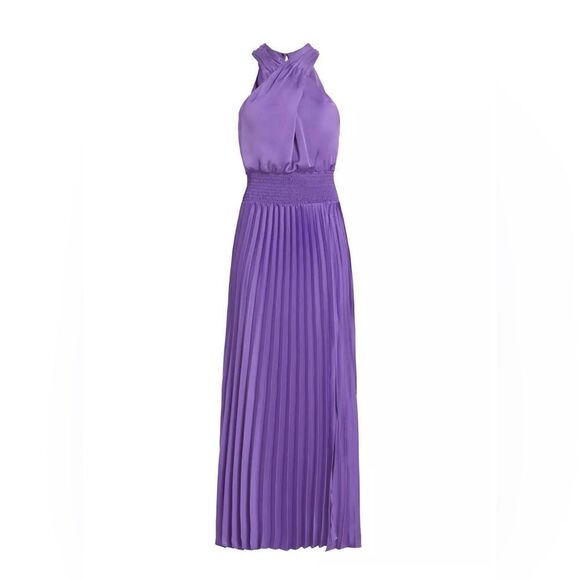 Ramy Brook Arina Halter Neck Pleated Maxi Dress size 2 - Picture 2 of 11